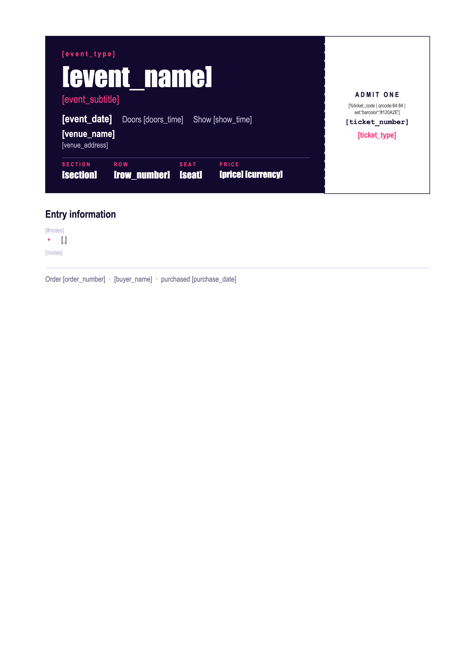 Event Ticket Template
